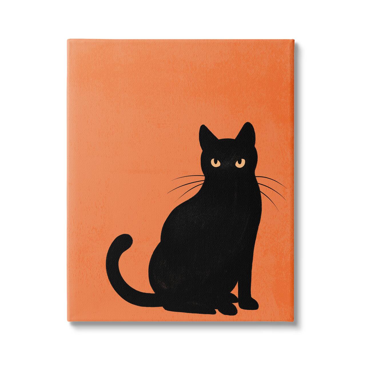Stupell Industries Bold Black Cat Silhouette Canvas Wall Art